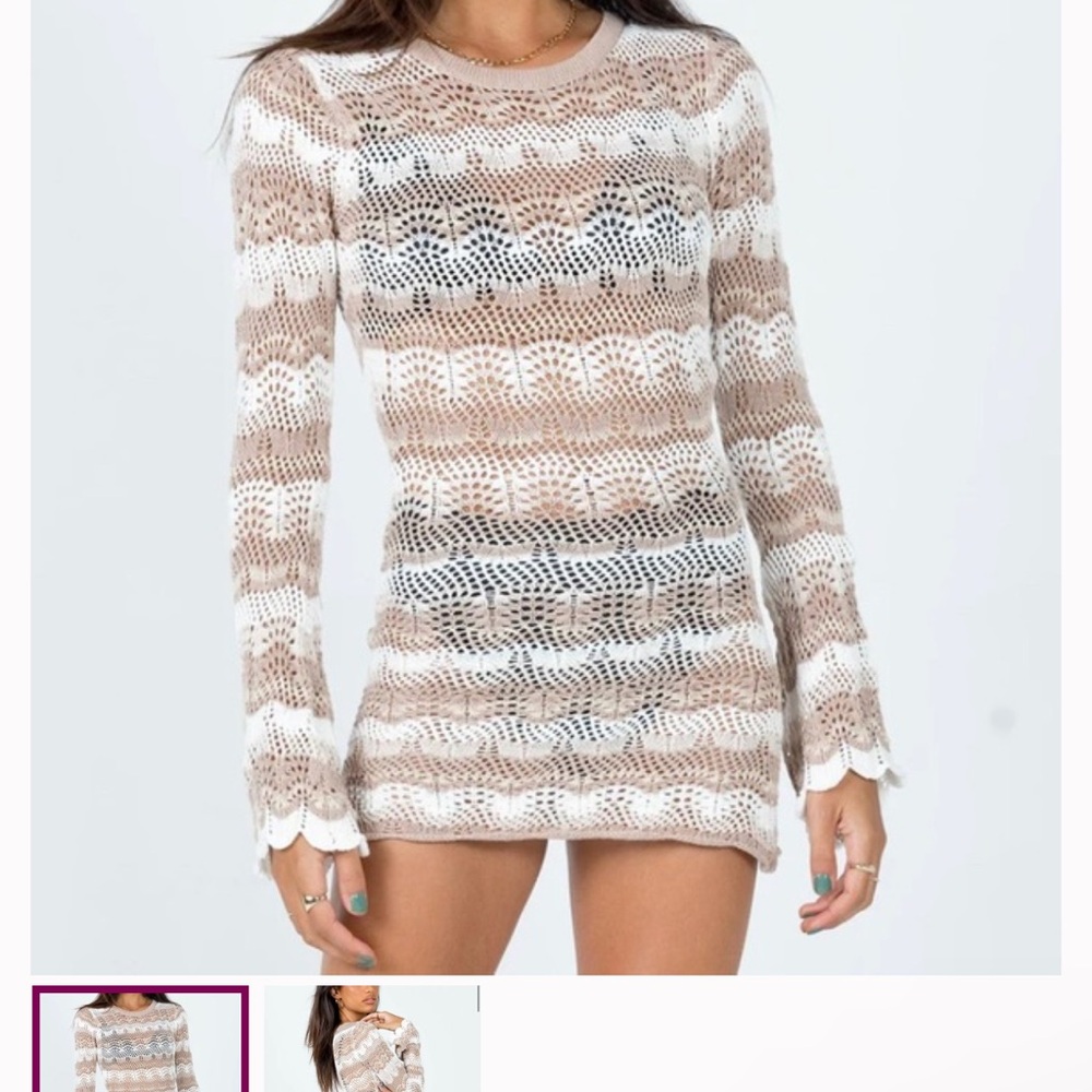 Princess Polly Leah knit crochet mini dress size M
